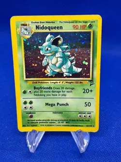VTG 2000 Pokemon Base Set 2 Nidoqueen 12/130 Holo Rare With Swirl DMG - Image 1