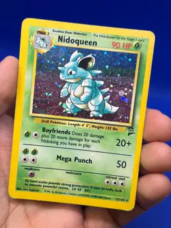 VTG 2000 Pokemon Base Set 2 Nidoqueen 12/130 Holo Rare With Swirl DMG - Image 2