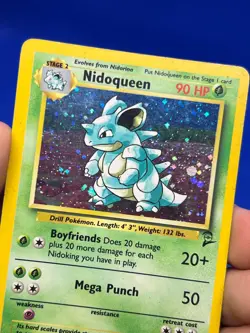 VTG 2000 Pokemon Base Set 2 Nidoqueen 12/130 Holo Rare With Swirl DMG - Image 3