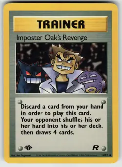 Pokemon 1st Edition Imposter Oak's Revenge Uncommon Team Rocket 76/82 NM - Image 1