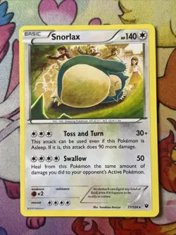 Snorlax - 77/124 [Fates Collide] Pokemon TCG - REGULAR RARE - NM/VLP - Image 1
