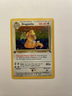 Dragonite 1st Edition Holo 4/62 – LP – Fossil WOTC Pokemon Card - Image 1