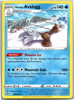 Hisuian Avalugg 048/189 Rare Astral Radiance Pokemon Near Mint - Image 1