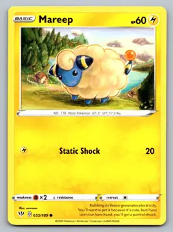 Pokemon TCG SWSH03: Darkness Ablaze Mareep 055/189 - Image 1