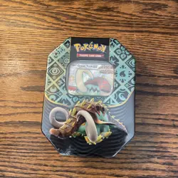 Pokemon TCG Scarlet & Violet Paldean Fates Great Tusk EX Tin New Factory Sealed - Image 1