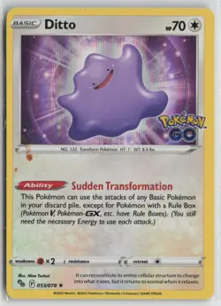 Ditto 053/078 Holo Rare Pokemon GO Pokemon NM - Image 1