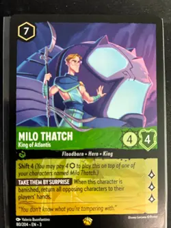 Disney Lorcana Milo Thatch - King of Atlantis 80/204 Into the Inklands Regular - Image 1