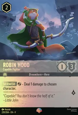 Disney Lorcana TCG Fabled Epic Robin Hood Capable Fighter 220/204 - Image 1