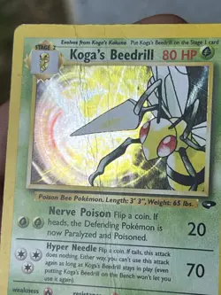 Pokemon TCG Koga's Beedrill Gym Challenge Damaged Poor Condition - Image 5
