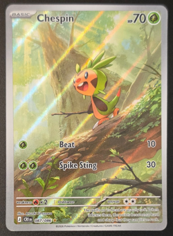 Chespin 087/086 Illustration Rare Holo - ME04: Chaos Rising Pokemon NM - Image 1