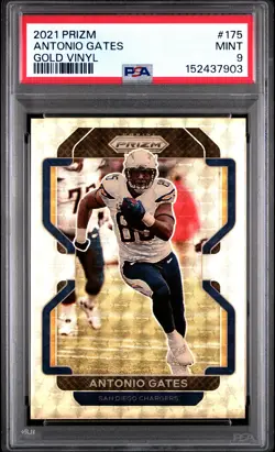 Antonio Gates Prizm Gold Vinyl PSA 9 /5 SSP Panini 2021 #175 - Image 1