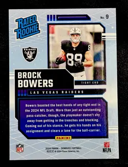 2024 Panini Donruss - Rated Rookie Retro Brock Bowers #9 (RC) - Image 2