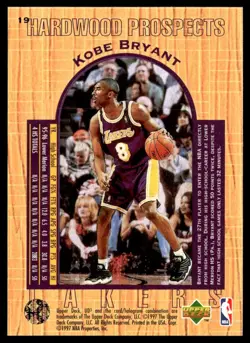 1996-97 Upper Deck UD3 Hardwood Prospects Kobe Bryant Rookie Los Angeles Lakers - Image 2