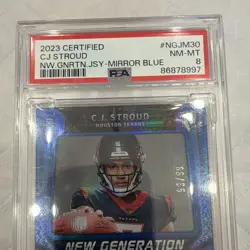 Panini 2023 Certified C.J. Stroud Rookie NG Jerseys Mirror Blue /99 PSA 8 - Image 2