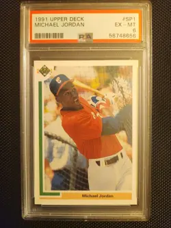 1991 Upper Deck Michael Jordan Short Print SP-1 PSA White Sox Chicago Bulls - Image 1