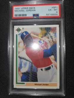 1991 Upper Deck Michael Jordan Short Print SP-1 PSA White Sox Chicago Bulls - Image 2