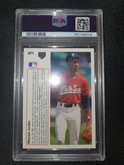 1991 Upper Deck Michael Jordan Short Print SP-1 PSA White Sox Chicago Bulls - Image 3