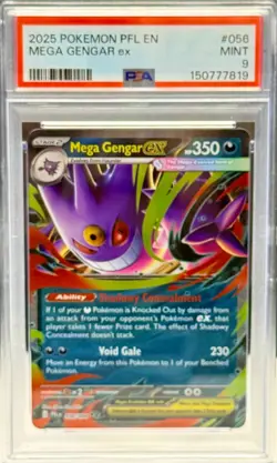 2025 POKEMON PFL EN-PHANTASMAL FLAMES MEGA GENGAR EX #056 **PSA MINT 9 **💎 - Image 1