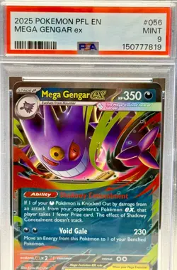 2025 POKEMON PFL EN-PHANTASMAL FLAMES MEGA GENGAR EX #056 **PSA MINT 9 **💎 - Image 2