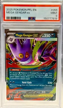 2025 POKEMON PFL EN-PHANTASMAL FLAMES MEGA GENGAR EX #056 **PSA MINT 9 **💎 - Image 3
