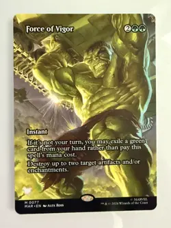 MTG Force of Vigor #0077 Borderless Mythic Marvel Universe Eternal-Legal (MAR) - Image 1