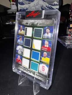 2025 Leaf Pearl GAME WORN Messi Ronaldo Pele #D8-6 Green Spectrum /7 SSP - Image 4