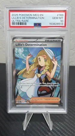 Lillie's Determination Pokemon TCG 169/132 Mega Evolutions Full Art Holo PSA 10 - Image 3