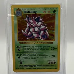 Pokemon TCG 1999 Base Set Shadowless Nidoking 11/102 Holo Rare PSA 8 - Image 2