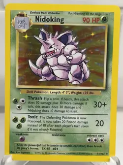 Pokemon TCG Nidoking 1999 Base Set Holo Rare #11/102 WOTC NM Vintage - Image 1