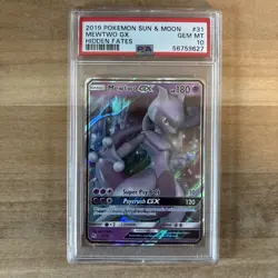 PSA 10 GEM MINT! 2019 Pokemon Mewtwo GX #31 Hidden Fates Holo Rare - Image 1