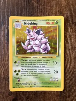 Pokemon TCG Base Set Nidoking 11/102 Holo Rare Unlimited - Image 1
