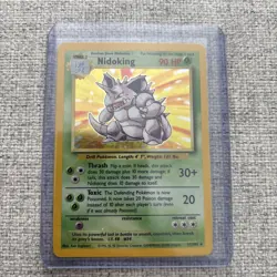 Pokemon Nidoking 11/102 Holo Rare Base Set 1999 WOTC TCG - Image 1