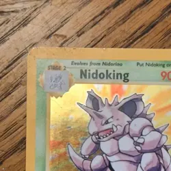 Pokemon Cards TCG Nidoking Rare Holo 11/102 Base Set WOTC 1999 Vintage HP Damage - Image 2
