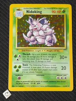 Nidoking 11/102 - Base Set Unlimited Holo Rare Pokemon TCG MP - Image 1
