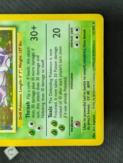 Nidoking 11/102 - Base Set Unlimited Holo Rare Pokemon TCG MP - Image 5