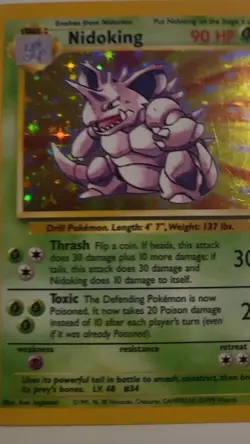 Pokemon Nidoking TCG Base Set Holo Rare Card 11/102 + Extra Cards - Image 2