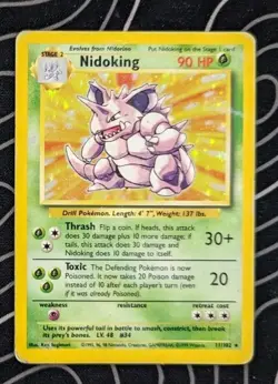 Nidoking 11/102 Base Set Holo Rare Pokemon Tcg Wotc Vintage Heavily Played - Image 1