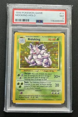 Pokemon TCG WOTC 1999 Base Set - Nidoking 11/102 Holo Rare PSA 7 EN - Image 1