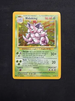 Nidoking 11/102 Base Set 1999 Holo Rare Pokemon TCG Card LP - Image 1