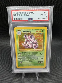 Pokemon TCG Nidoking Base Set PSA 8 11/102 Holo Unlimited Holo Rare - Image 1