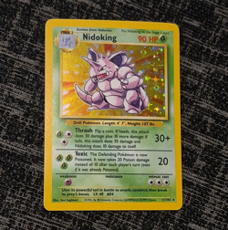 Pokemon TCG Base Set Nidoking 11/102 Holo Rare Holo 1999 English 90 HP - Image 1