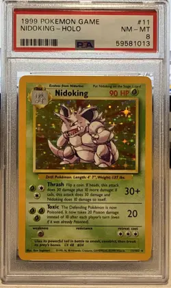 Pokemon TCG Nidoking Base Set 11/102 Holo Unlimited Holo Rare PSA 8 - Image 1