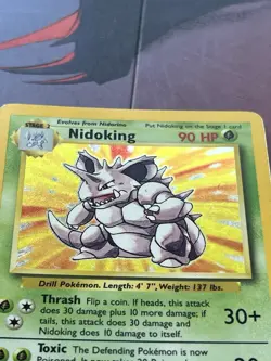 Pokemon Nidoking Holo Rare TCG Card Base Set 11/102 Missing Symbol Base Set - Image 3