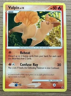 Vulpix 102/127 Platinum Common Basic 2009 HP 50 Pokemon Card - Image 1