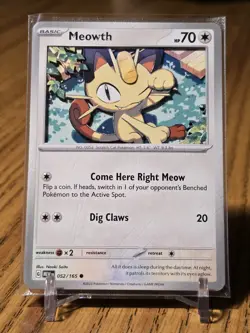 Meowth 052/165 3D Custom Handmade Pokemon Card Art Scarlet & Violet 151 Regular - Image 2