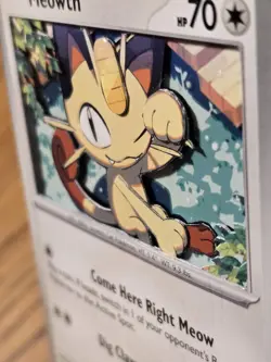 Meowth 052/165 3D Custom Handmade Pokemon Card Art Scarlet & Violet 151 Regular - Image 3