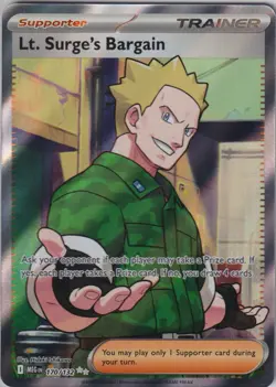 Lt. Surge's Bargain 170/132 ME01 Mega Evolution Pokemon TCG English Card NM - Image 1