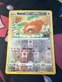 Pokemon TCG Go Common Reverse Holo Card Bidoof (Peelable Ditto) 059/078 - Image 1