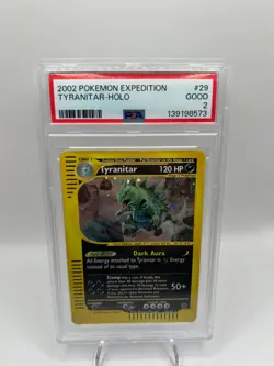 Pokemon Card Tyranitar Expedition Holo Rare 29/165 PSA 2 2002 - Image 1