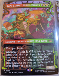 Raph & Mikey, Troublemakers # 250 Borderless - TMNT - MTG Game Cards - Image 1